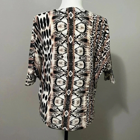 Joseph Ribkoff Knit Animal Print Dolman Sleeve Blouse - Picture 11 of 13